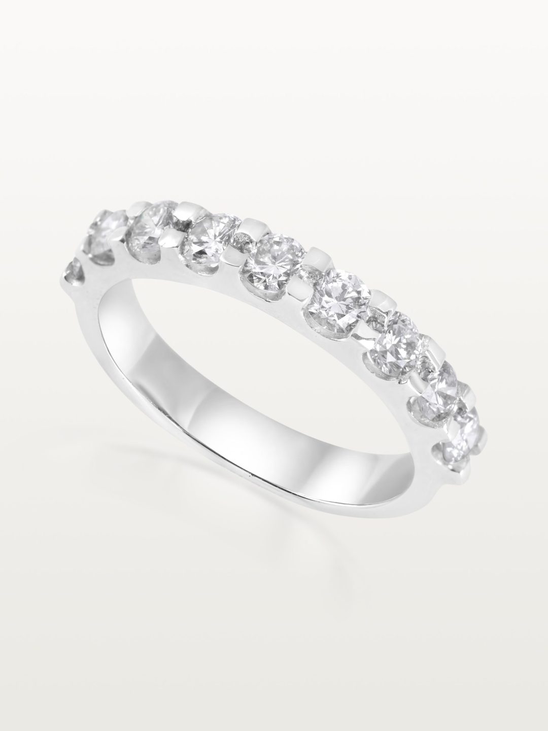 ALLIANCE ODE À L’AMOUR, DEMI-ALLIANCE EN DIAMANT ROND SERTI DEMI-BARRETTE