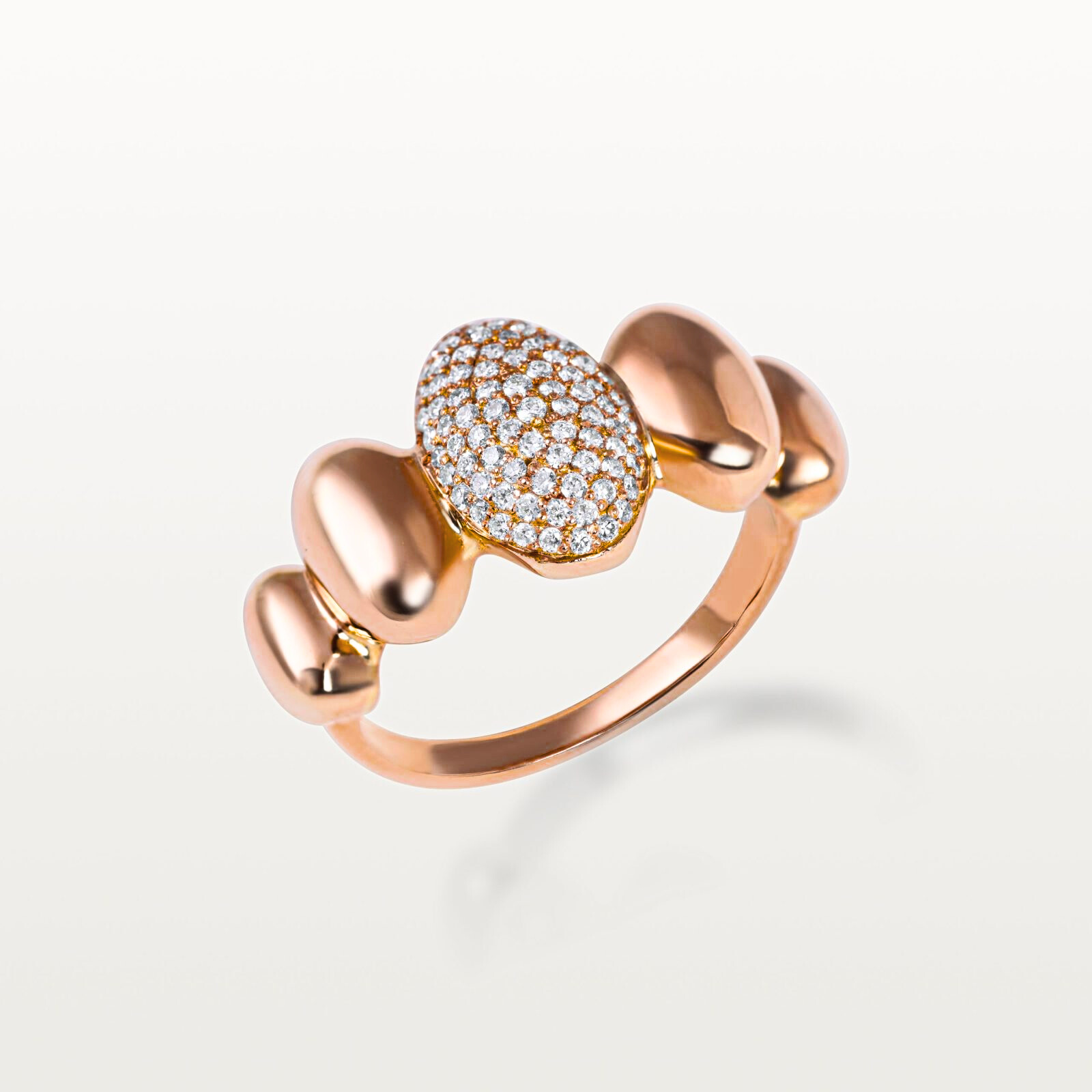 BAGUE BLOOM, OVALE, ÉLÉMENT CENTRAL PAVÉ