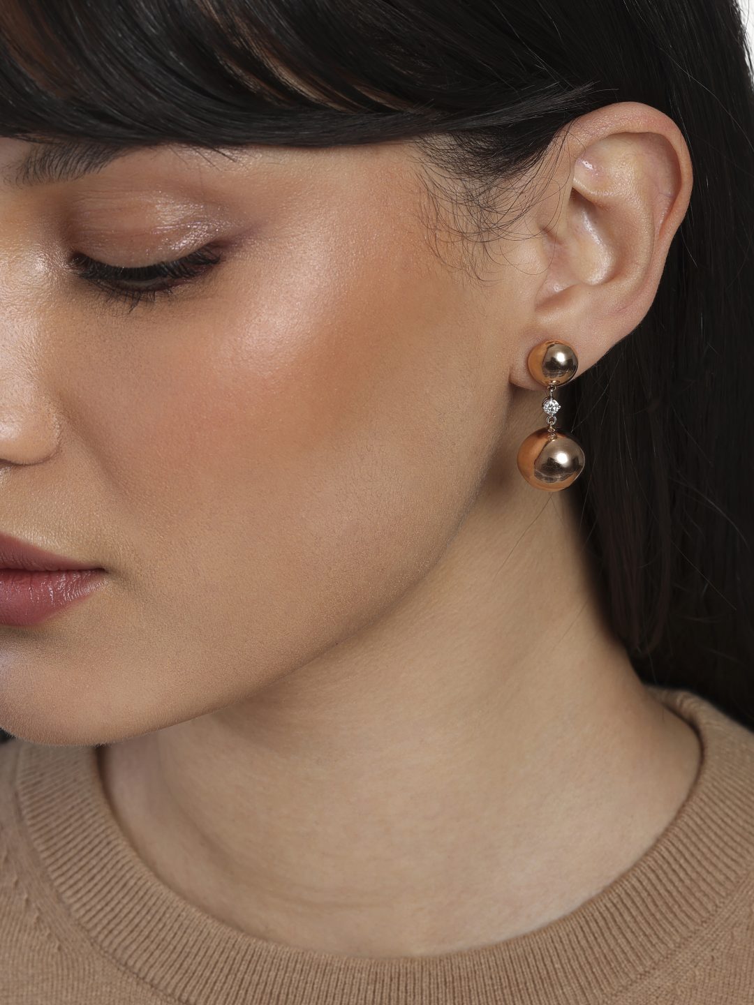 boucles-d’oreilles-bloom-sphères-or-rose-serti-diamants-blanc-karas-maroc