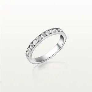 ALLIANCE ODE À L’AMOUR, DEMI-ALLIANCE, DIAMANT ROND, SERTI RAIL