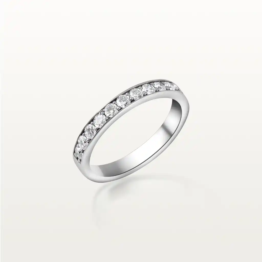 ALLIANCE ODE À L’AMOUR, DEMI-ALLIANCE EN DIAMANT ROND SERTI RAIL