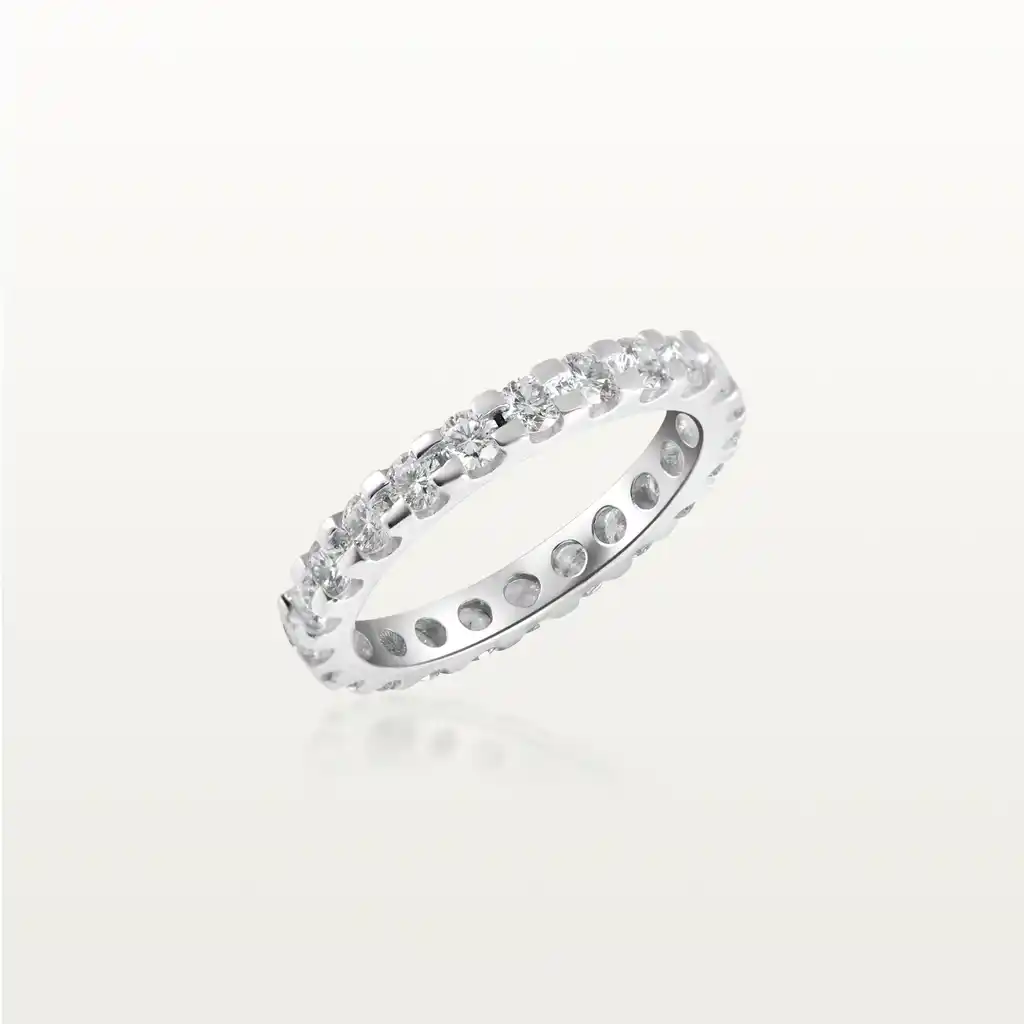 ALLIANCE ODE À L’AMOUR, ALLIANCE TOUR COMPLET EN DIAMANT ROND SERTI DEMI-BARRETTE