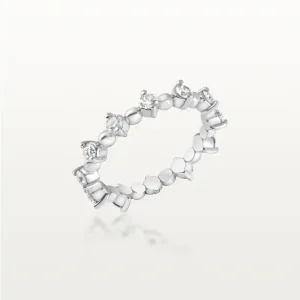 ALLIANCE ODE À L’AMOUR, ALLIANCE EN DIAMANT ROND, SERTI ALTERNÉ