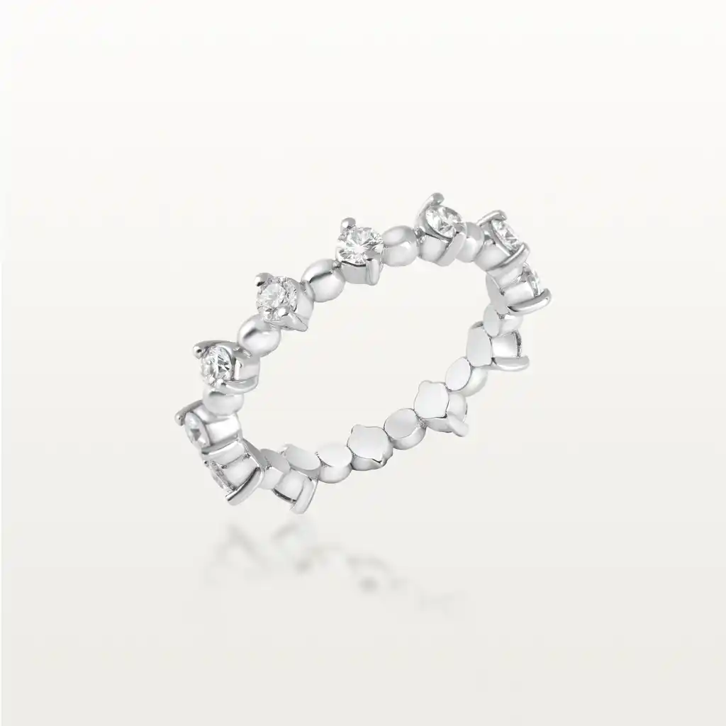 ALLIANCE ODE À L’AMOUR, ALLIANCE EN DIAMANT ROND SERTI ALTERNÉ