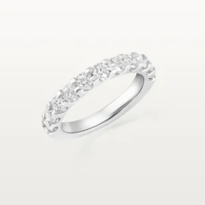 ALLIANCE ODE À L’AMOUR, DEMI-ALLIANCE, DIAMANT ROND, SERTI BARRETTE