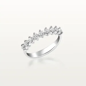 ALLIANCE ODE À L’AMOUR, DEMI-ALLIANCE EN DIAMANT ROND SERTI 2 GRIFFES