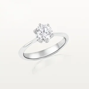 SOLITAIRE ODE À L’AMOUR, BAGUE SOLITAIRE DIAMANT ROND SERTI 6 GRIFFES