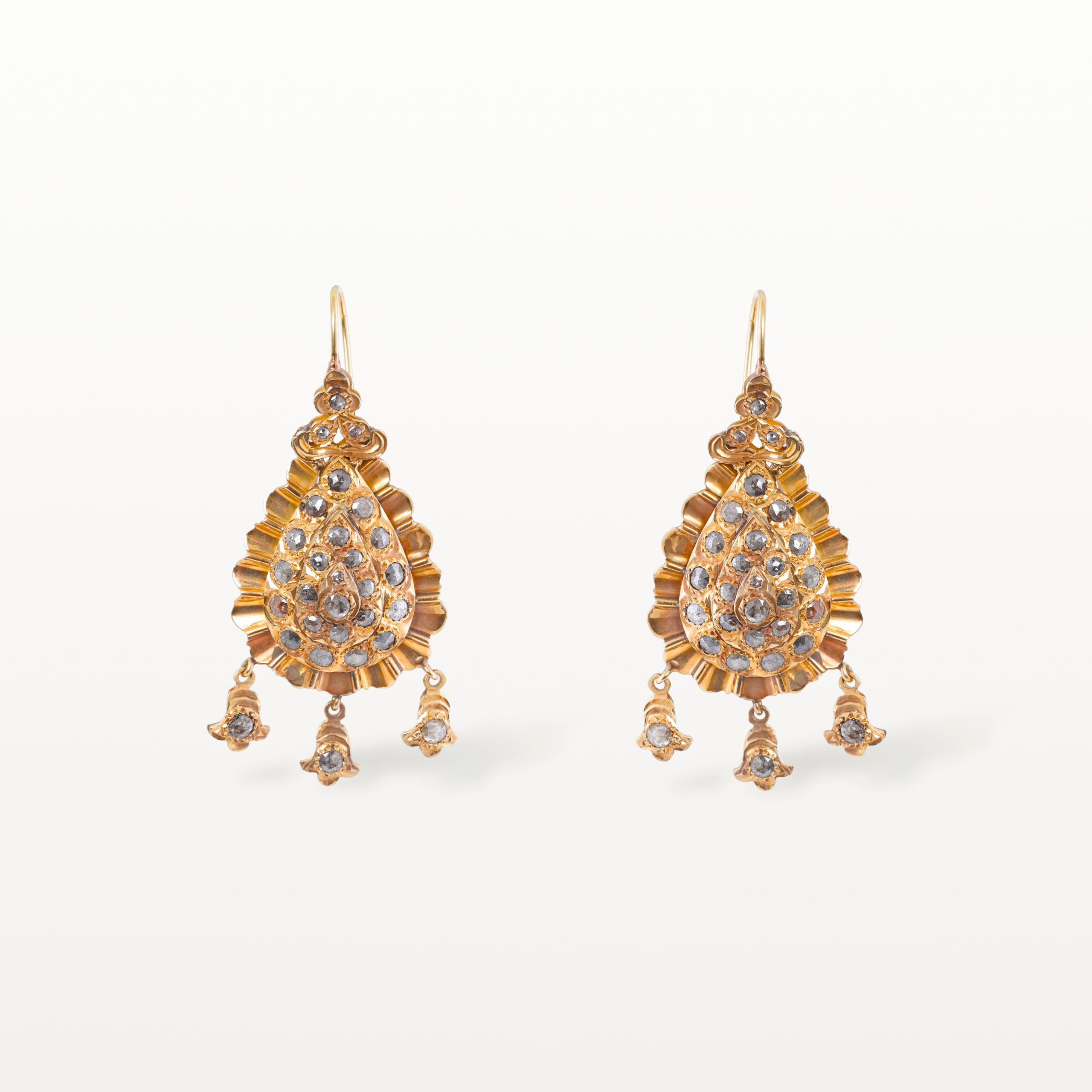 BOUCLES D’OREILLES « FRAFR » HOMMAGE AU PASSÉ, MOTIF GOUTTE ET PAMPILLES