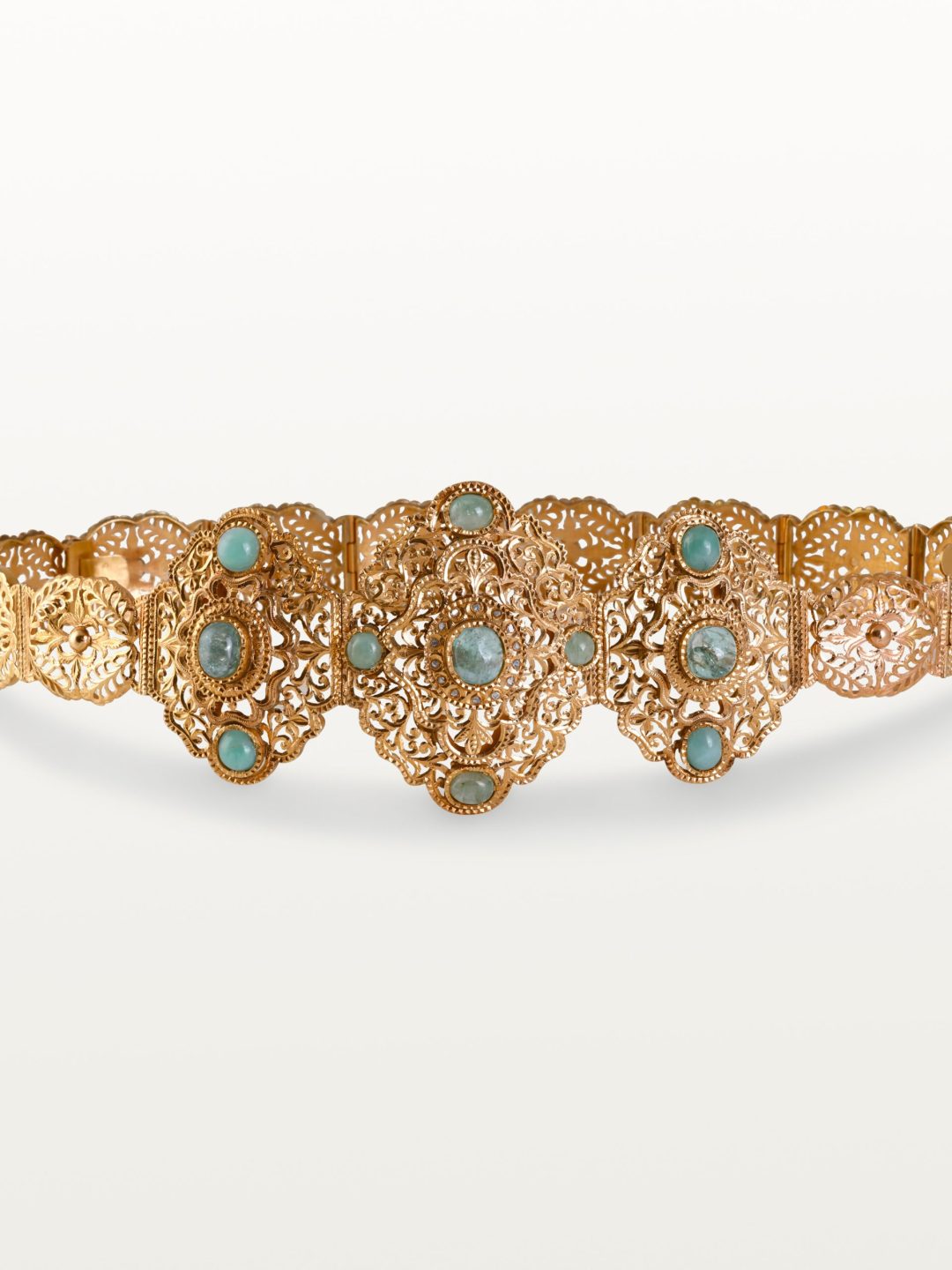 CEINTURE MDAMA "MANDARYIA" HOMMAGE AU PASSÉ, MOTIFS FILIGRANÉS À CENTRES OVALES MULTIPLES