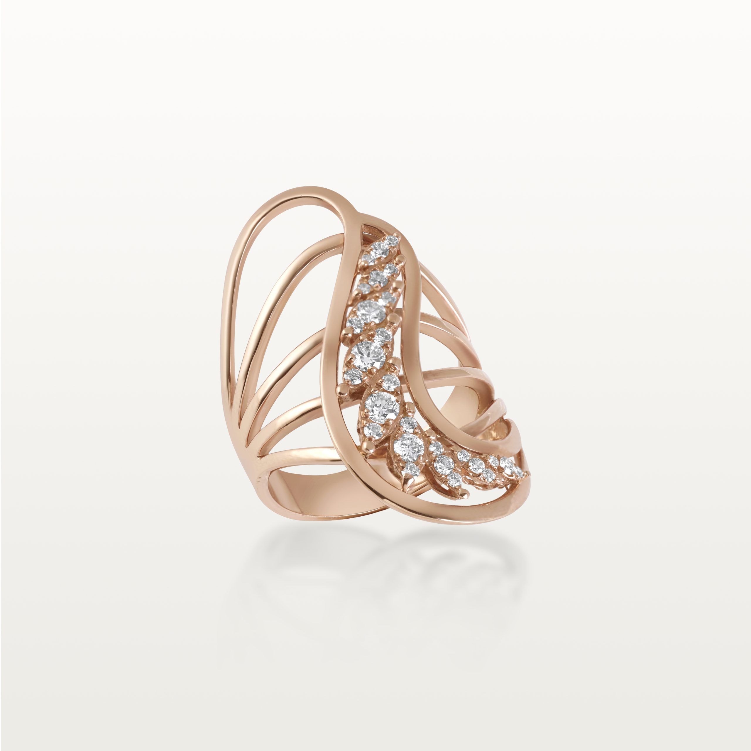 BAGUE A&MORE, VOLUMES CROISÉS, DIAMANTS