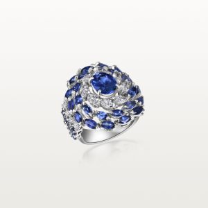 BAGUE LES IMPÉRIALES, DIAMANTS ET SAPHIRS