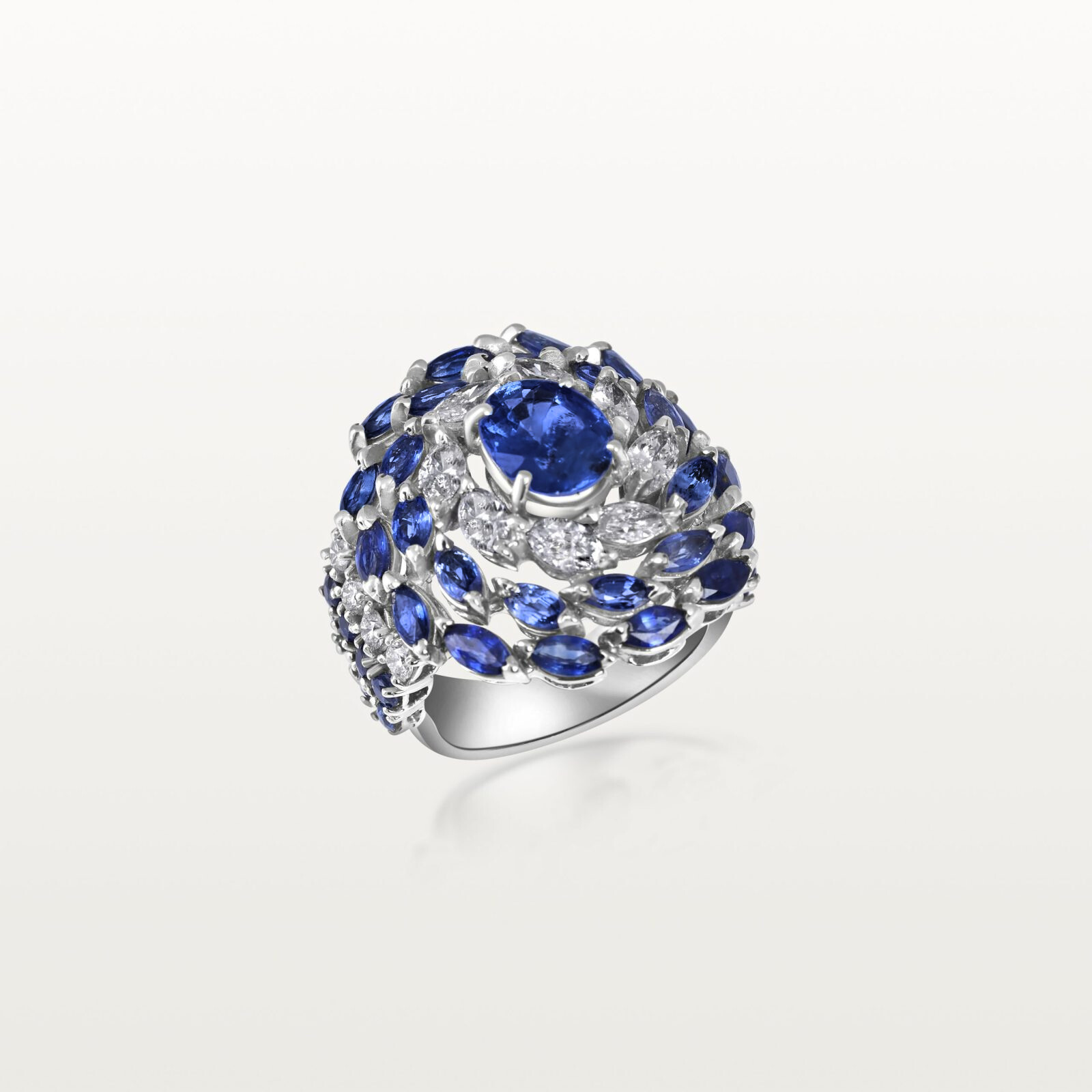 BAGUE LES IMPÉRIALES, DIAMANTS ET SAPHIRS