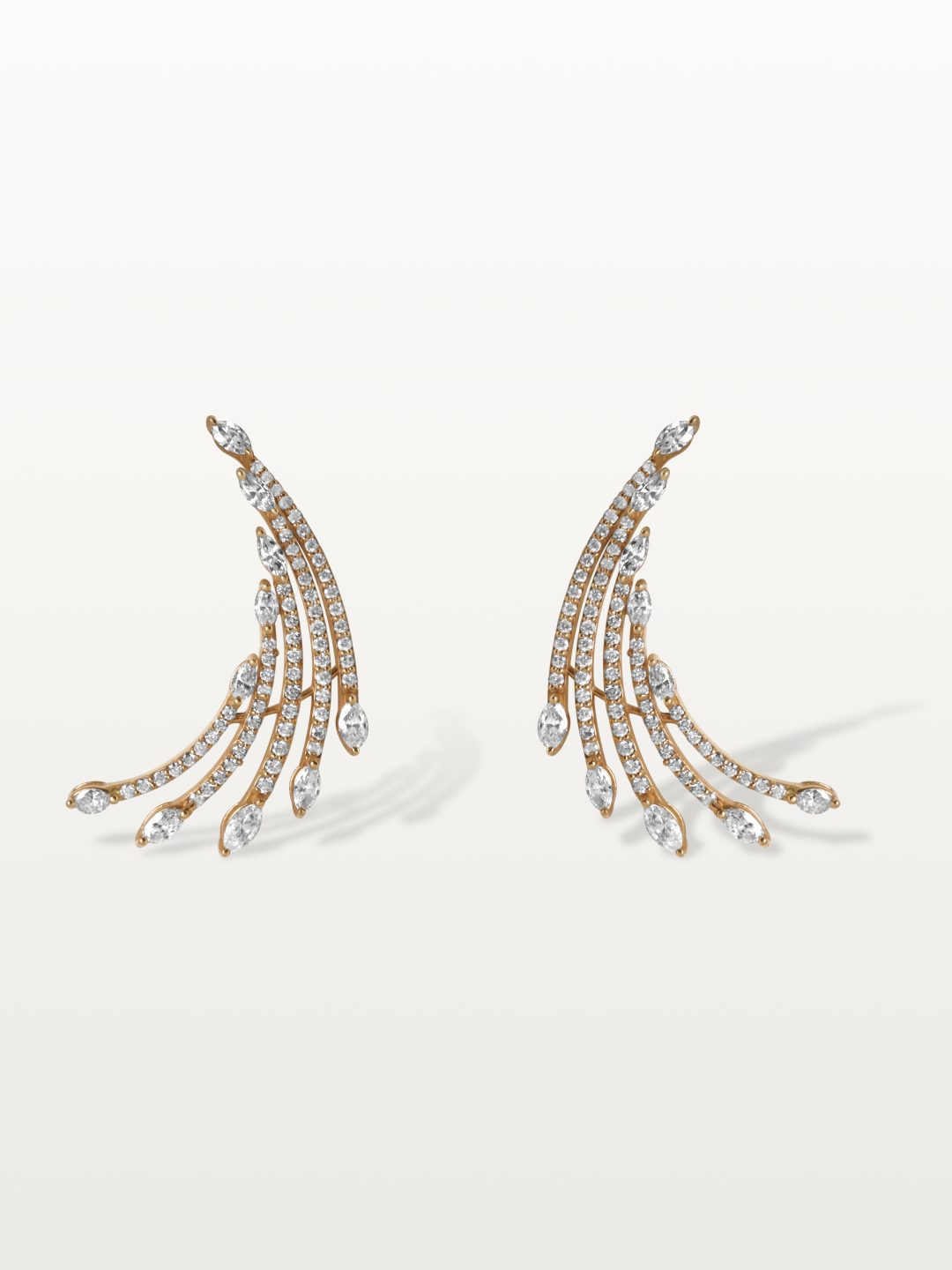 BOUCLES D’OREILLES A&MORE, COMPOSITION ASCENDANTE, FULL SERTI, DIAMANTS