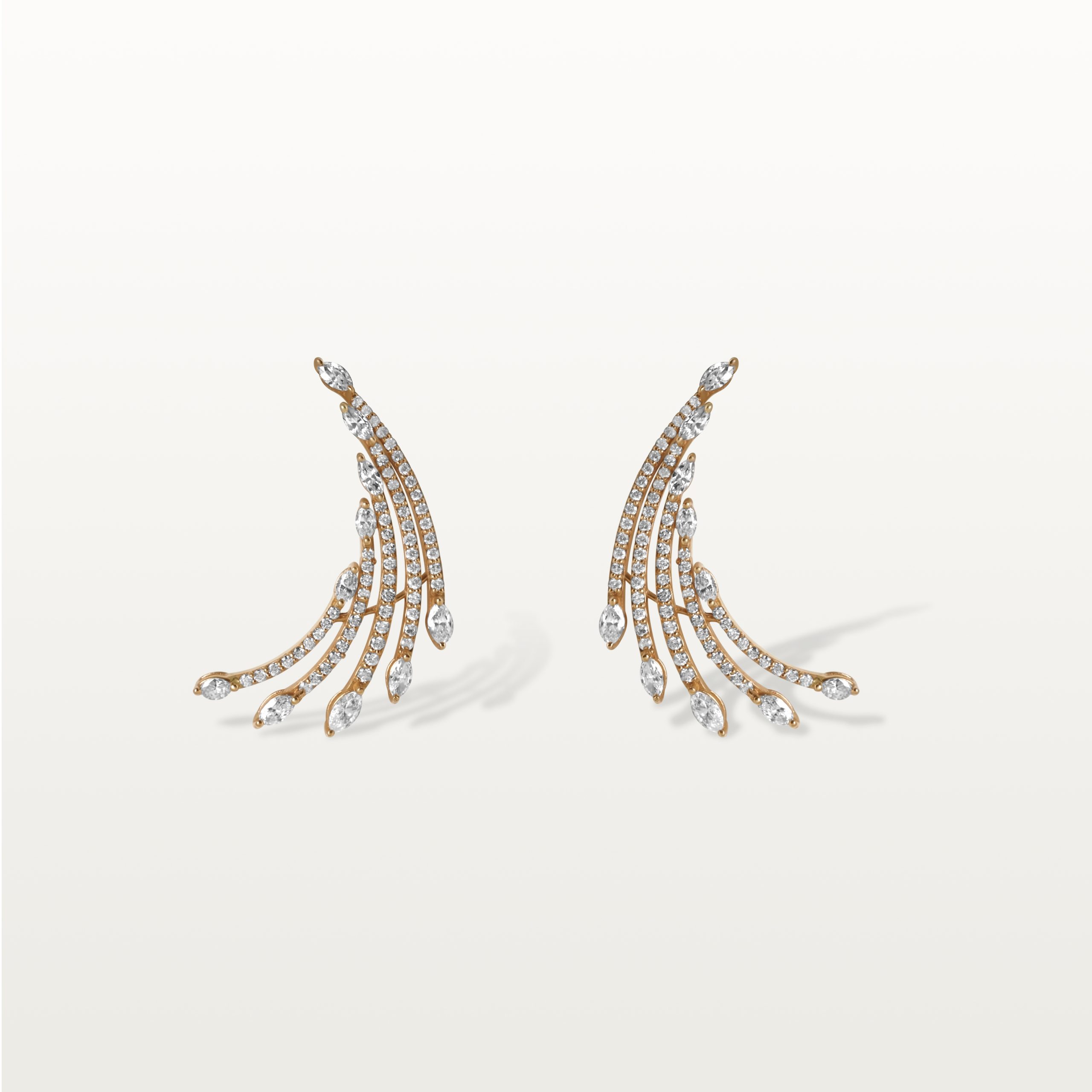 BOUCLES D’OREILLES A&MORE, COMPOSITION ASCENDANTE, FULL SERTI, DIAMANTS