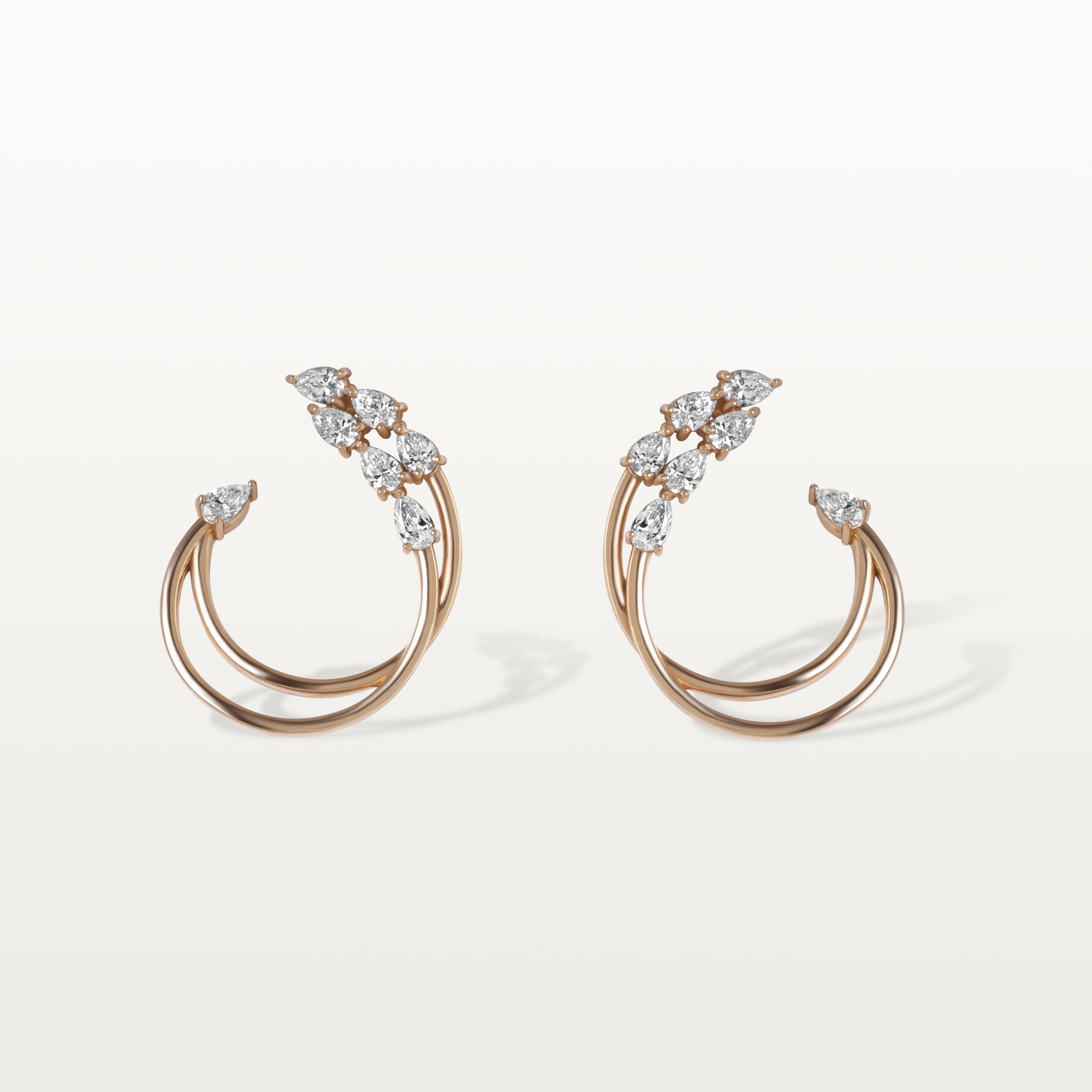 BOUCLES D’OREILLES A&MORE, DOUBLE CERCLE, DIAMANTS