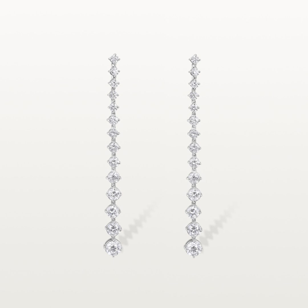 BOUCLES D’OREILLES LES IMPÉRIALES, CHUTE DÉGRADÉ DE DIAMANTS