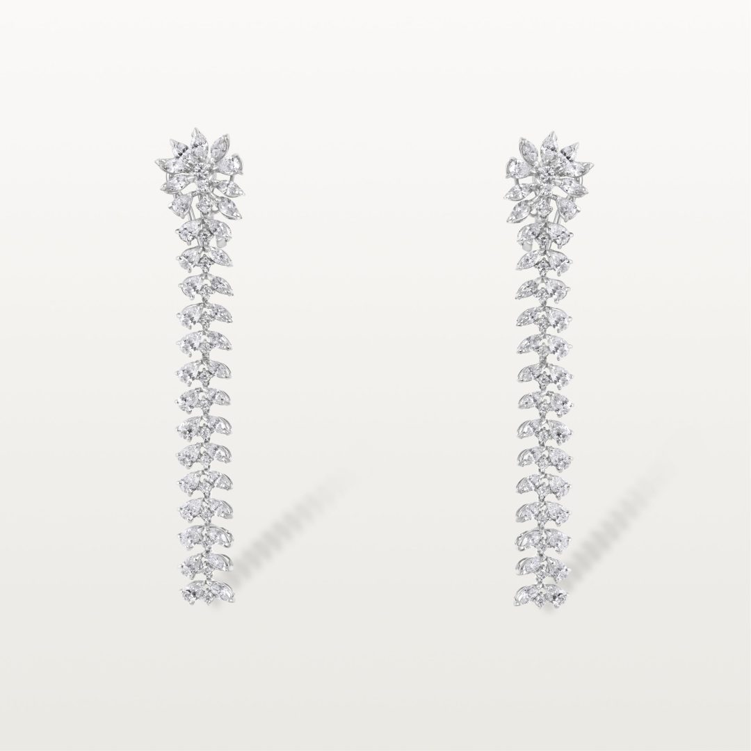 BOUCLES D’OREILLES LES IMPÉRIALES, CHUTE DE DIAMANTS