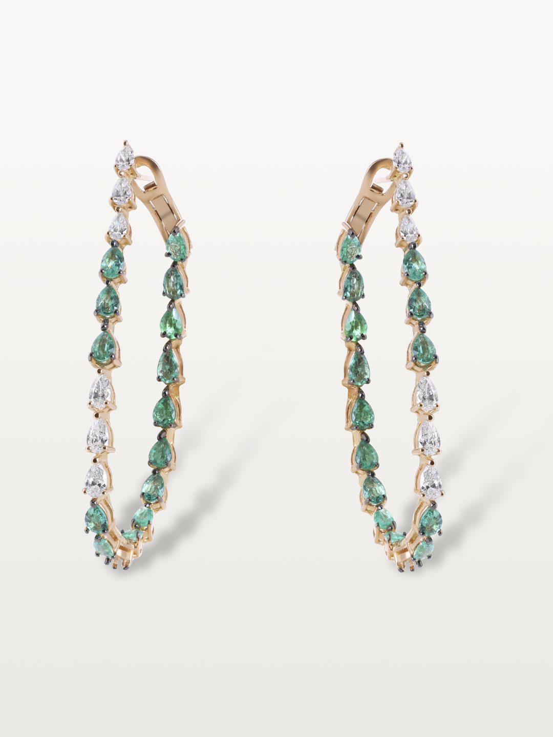 CRÉOLES A&MORE, POIRES DE DIAMANTS ET ÉMERAUDES