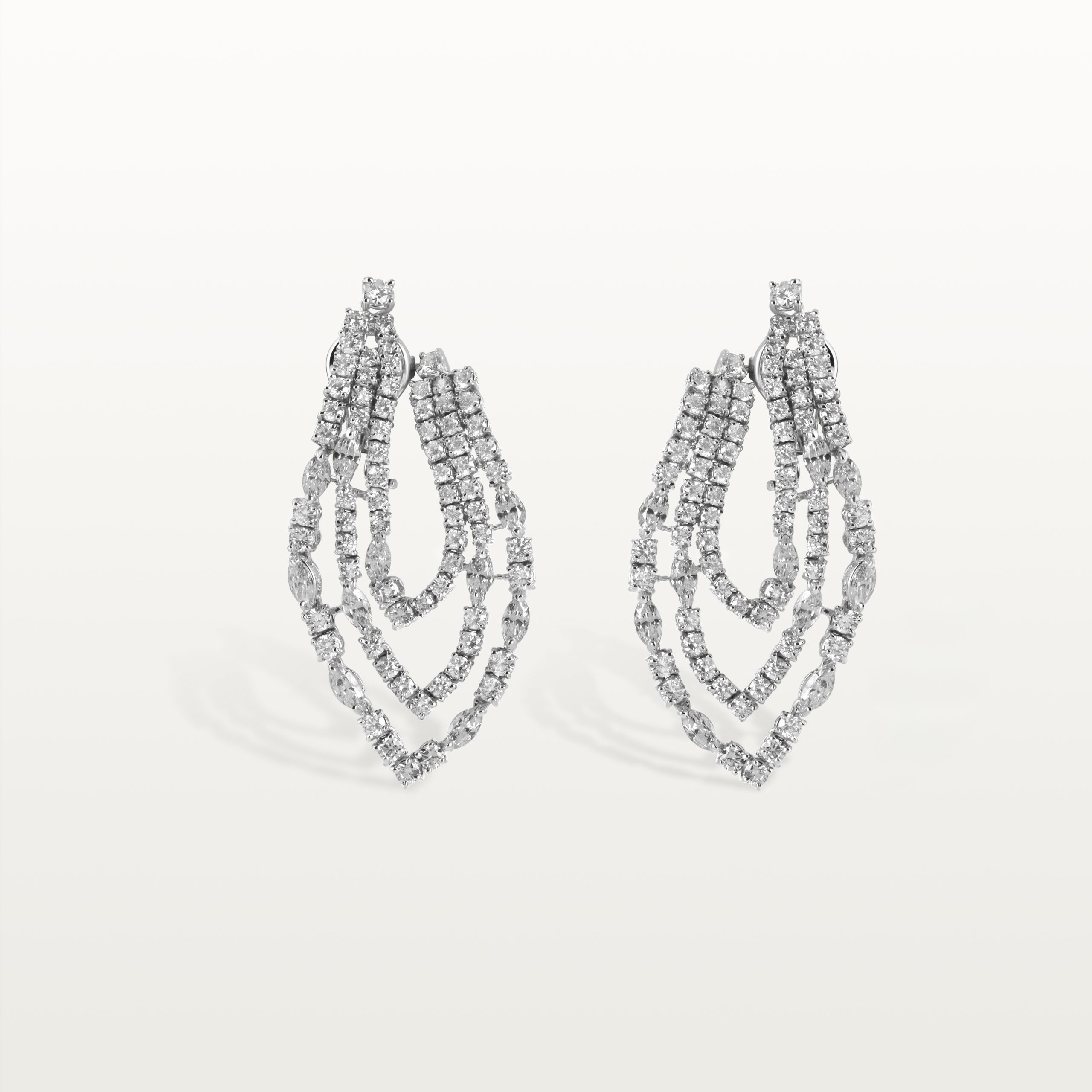 BOUCLES D’OREILLES LES IMPÉRIALES, TRIPLE ARCADES DE DIAMANTS