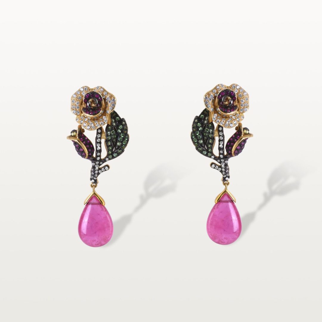 BOUCLES D'OREILLES LES FLEURS DU BIEN, ROSES PRÉCIEUSES