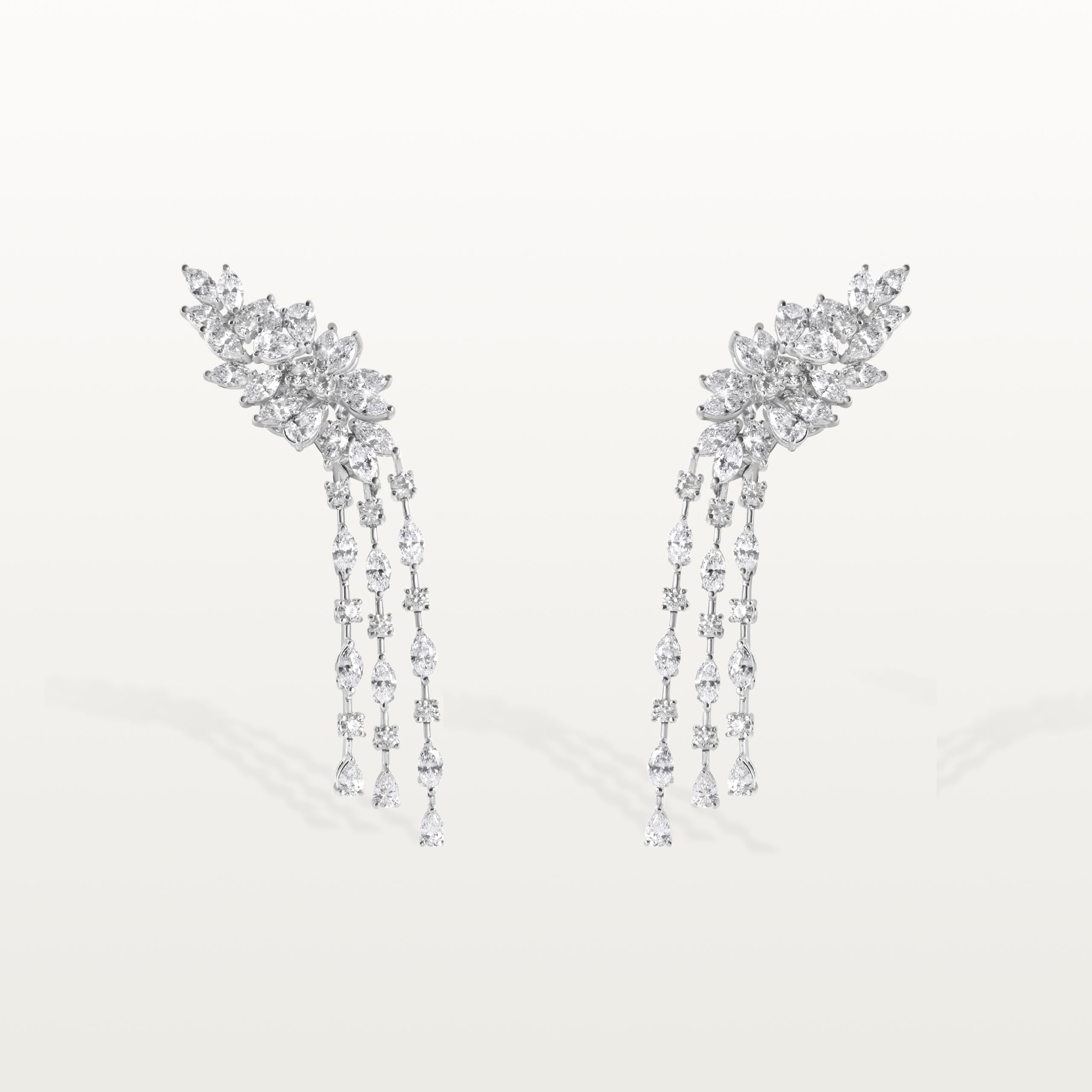 BOUCLES D’OREILLES LES IMPÉRIALES, FEUILLAGE DE DIAMANTS