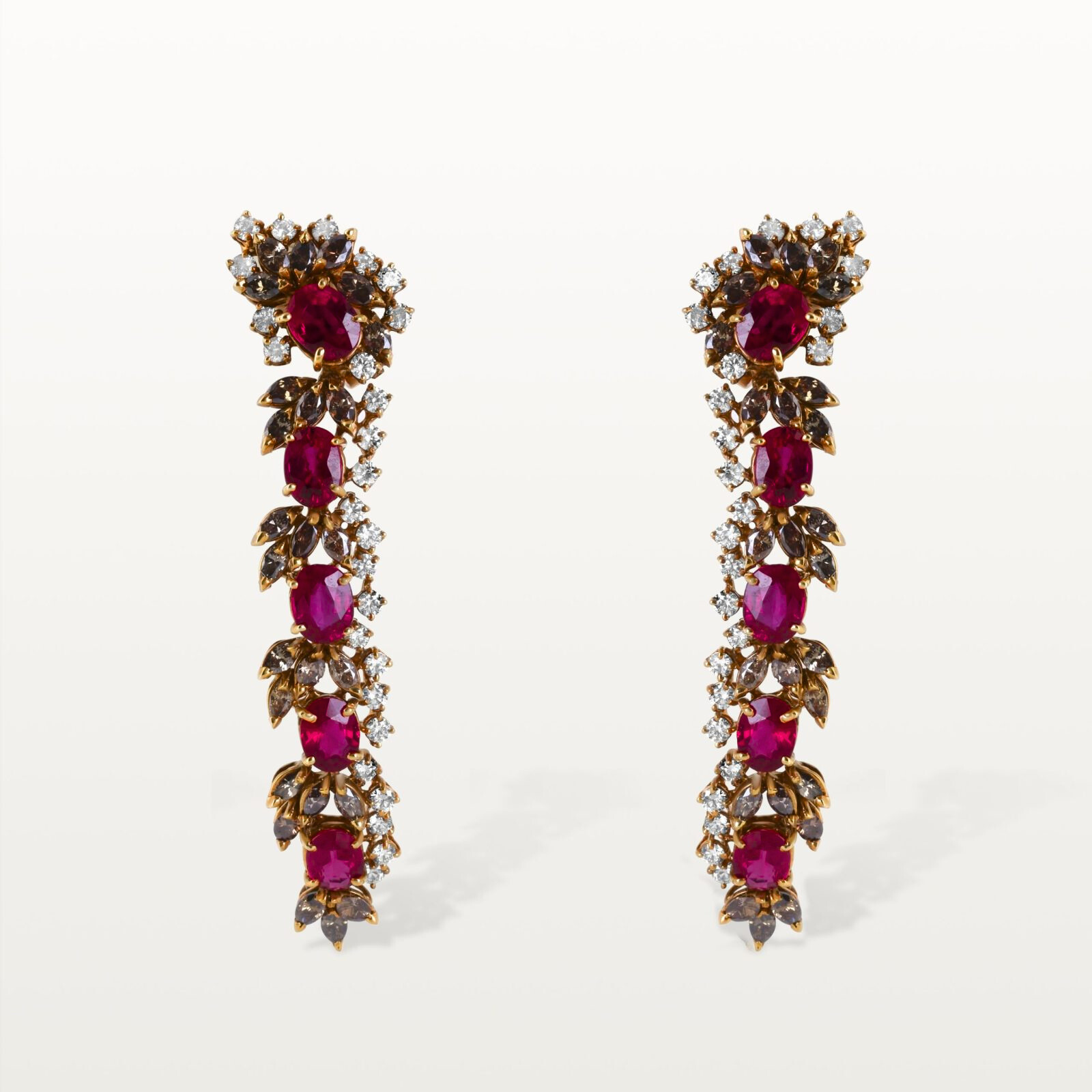 BOUCLES D’OREILLES LES IMPÉRIALES, CASCADE DE RUBIS