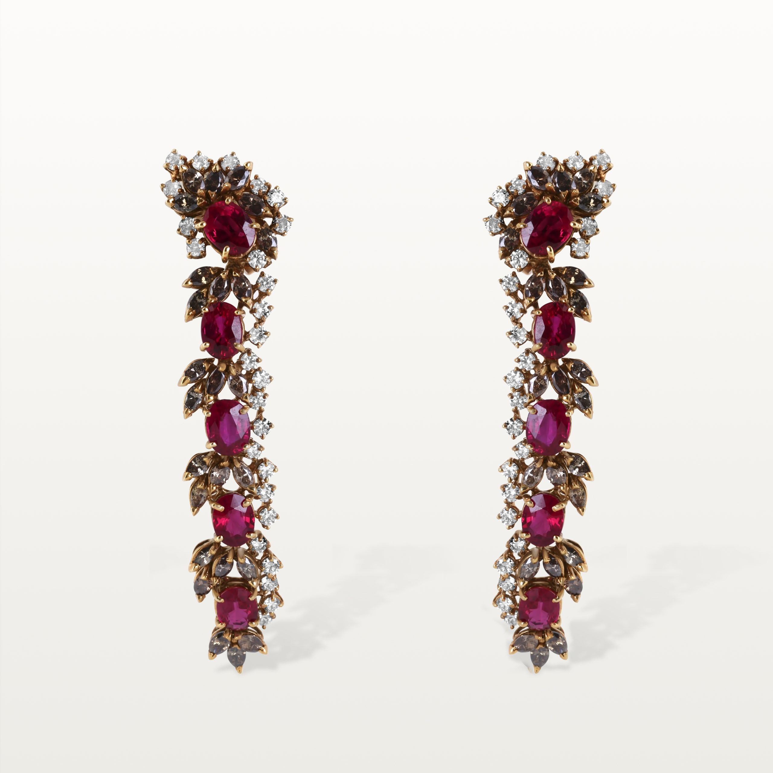 BOUCLES D’OREILLES LES IMPÉRIALES, CASCADE DE RUBIS