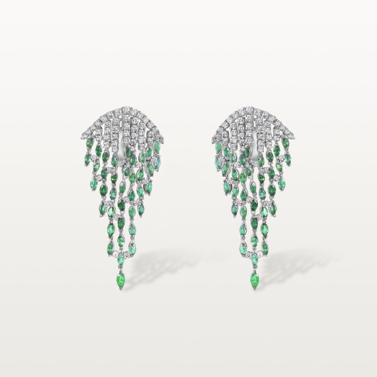 BOUCLES D’OREILLES LES IMPÉRIALES, CASCADE D’ÉMERAUDES