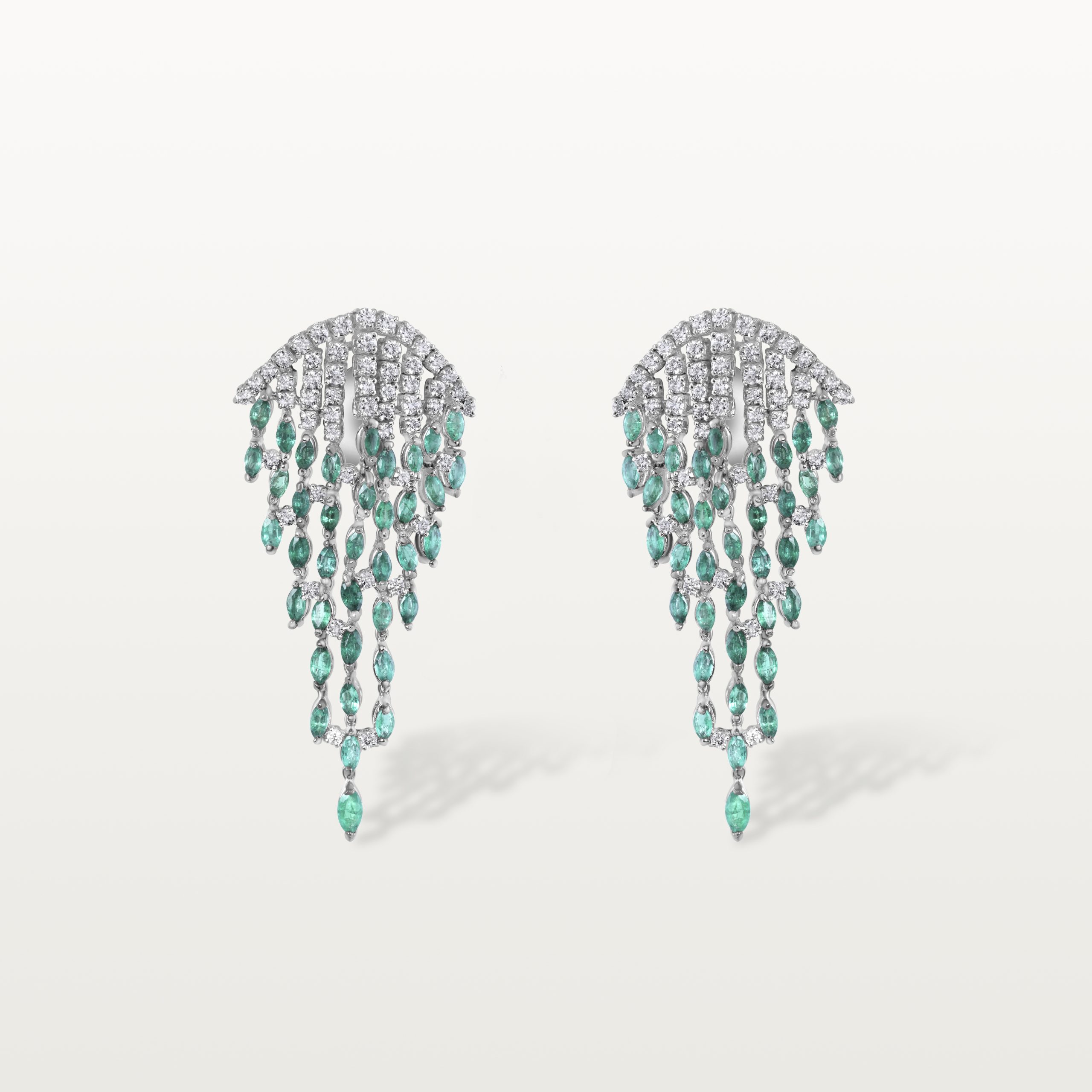 BOUCLES D’OREILLES LES IMPÉRIALES, CASCADE D’ÉMERAUDES