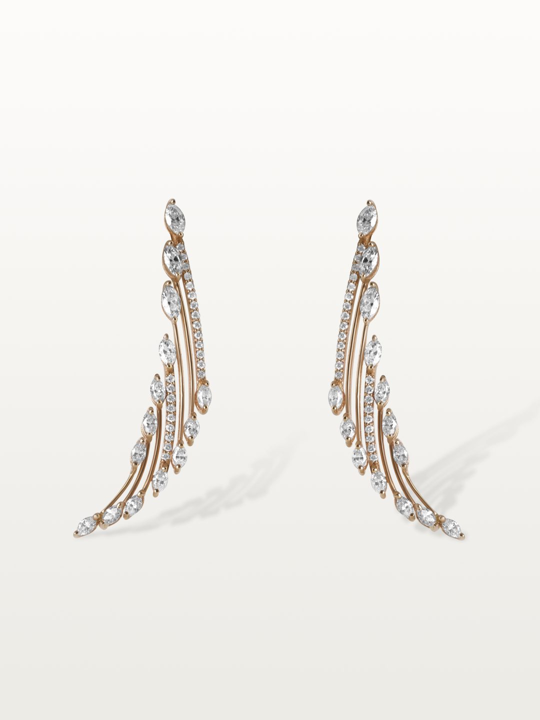 BOUCLES D’OREILLES A&MORE, COMPOSITION ASCENDANTE, DIAMANTS