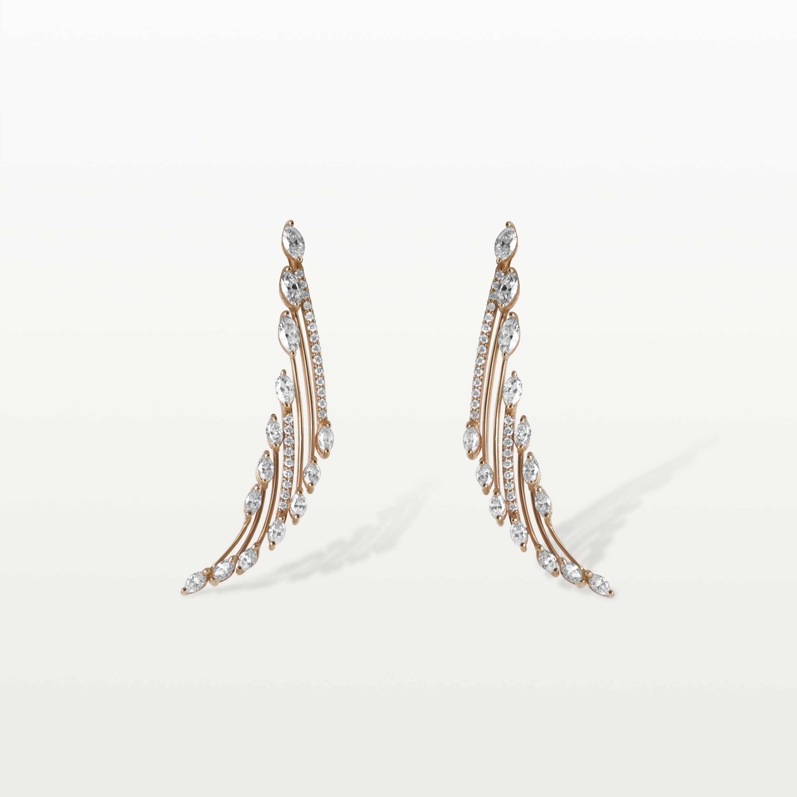 BOUCLES D’OREILLES A&MORE, COMPOSITION ASCENDANTE, DIAMANTS