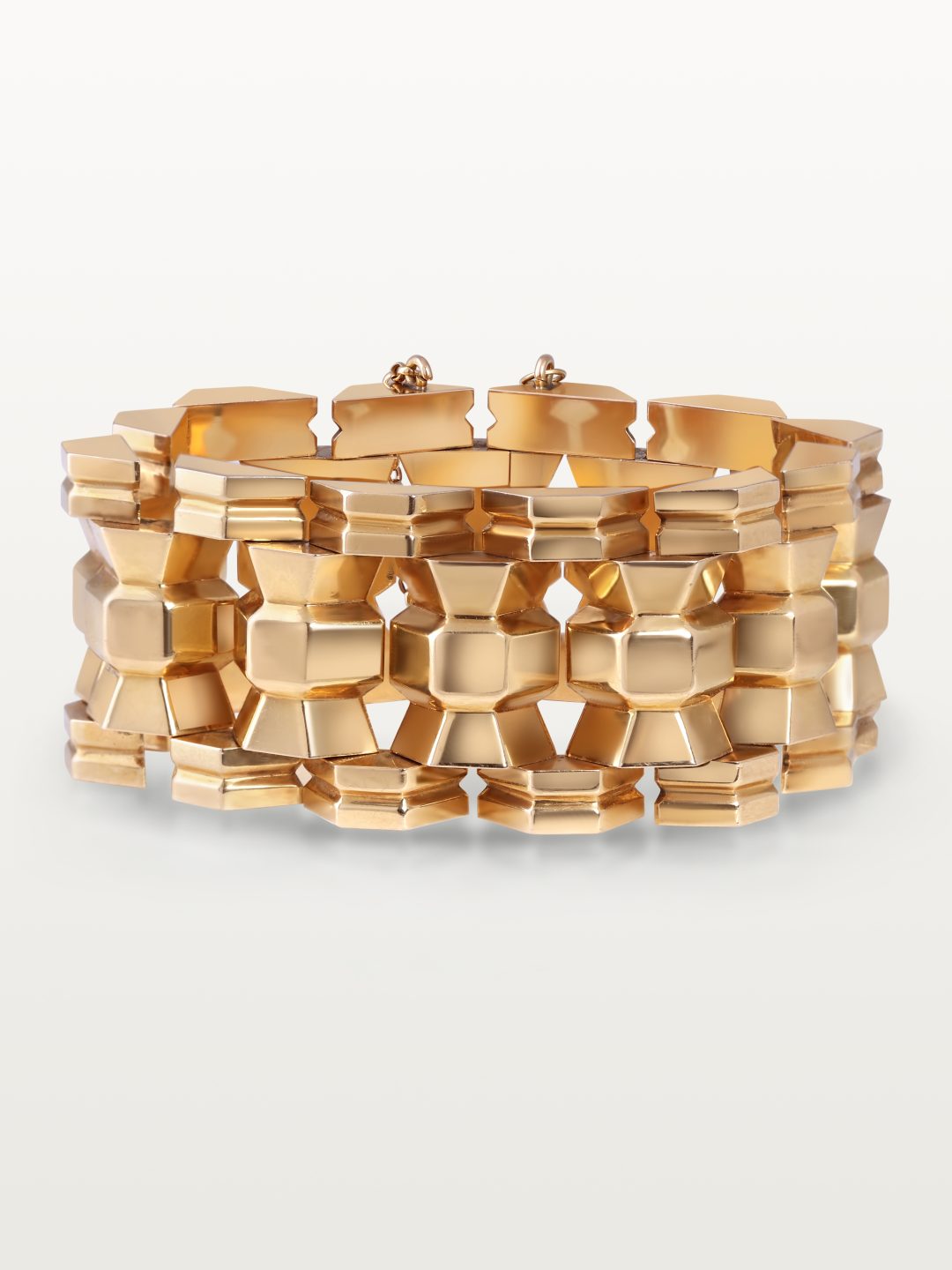 BRACELET "WAGON – MODÈLE PAPILLON" HOMMAGE AU PASSÉ, MAILLE ARTICULÉE GÉOMÉTRIQUE