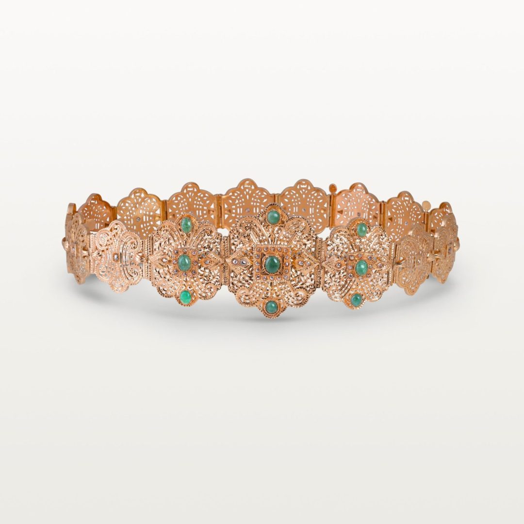 CEINTURE MDAMA HOMMAGE AU PASSÉ, MOTIF AJOURÉ À ÉLÉMENTS CENTRAUX OVALES