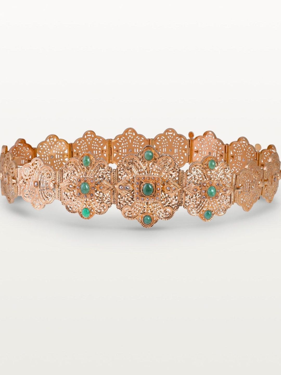 CEINTURE MDAMA HOMMAGE AU PASSÉ, MOTIF AJOURÉ À ÉLÉMENTS CENTRAUX OVALES