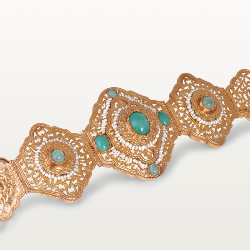 ceinture-or-mdama-laachach-perlage-beldi-ancien-bijoux-traditionnelle-marocain-kara.s-hommage-au-passé 3