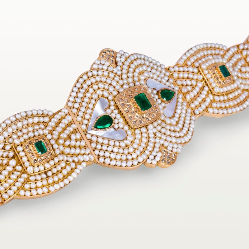 ceinture-or-mdama-perlée-nacre-emeraude-beldi-moderne-bijoux-marocain-kara.s-haute-joaillerie-hommage-au-passé 4