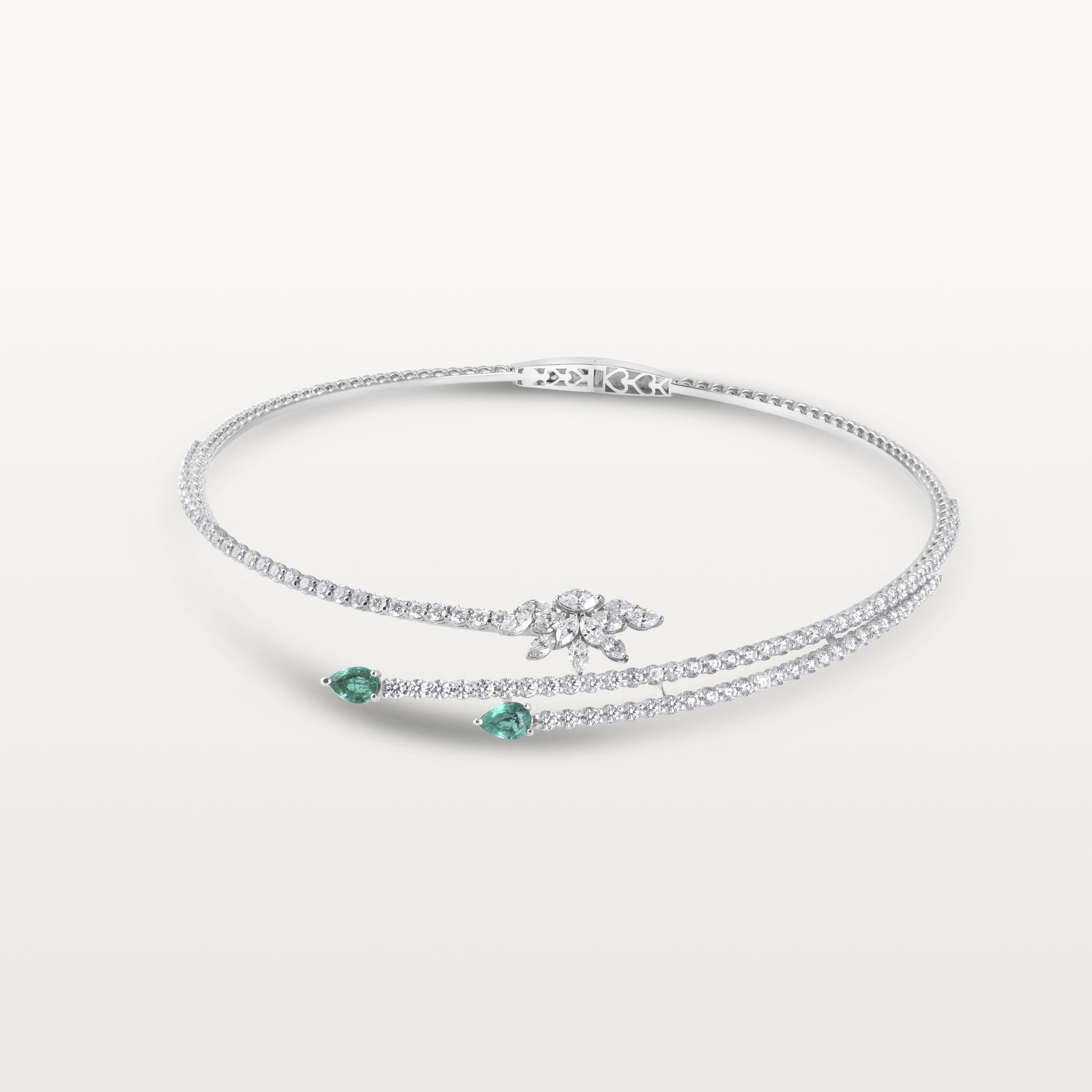 COLLIER CHOKER LES IMPÉRIALES, EMERAUDES ET DIAMANTS