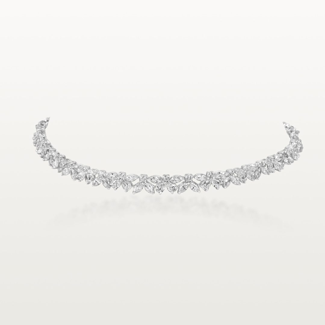 COLLIER CHOKER LES IMPÉRIALES, MOTIFS COMPOSÉ DE MARQUISES ET POIRES