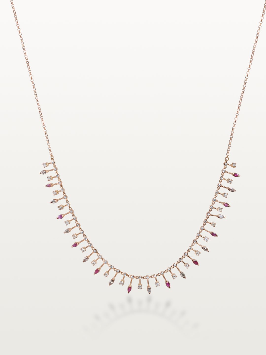 COLLIER A&MORE, FRANGE DE RUBIS ET DIAMANTS