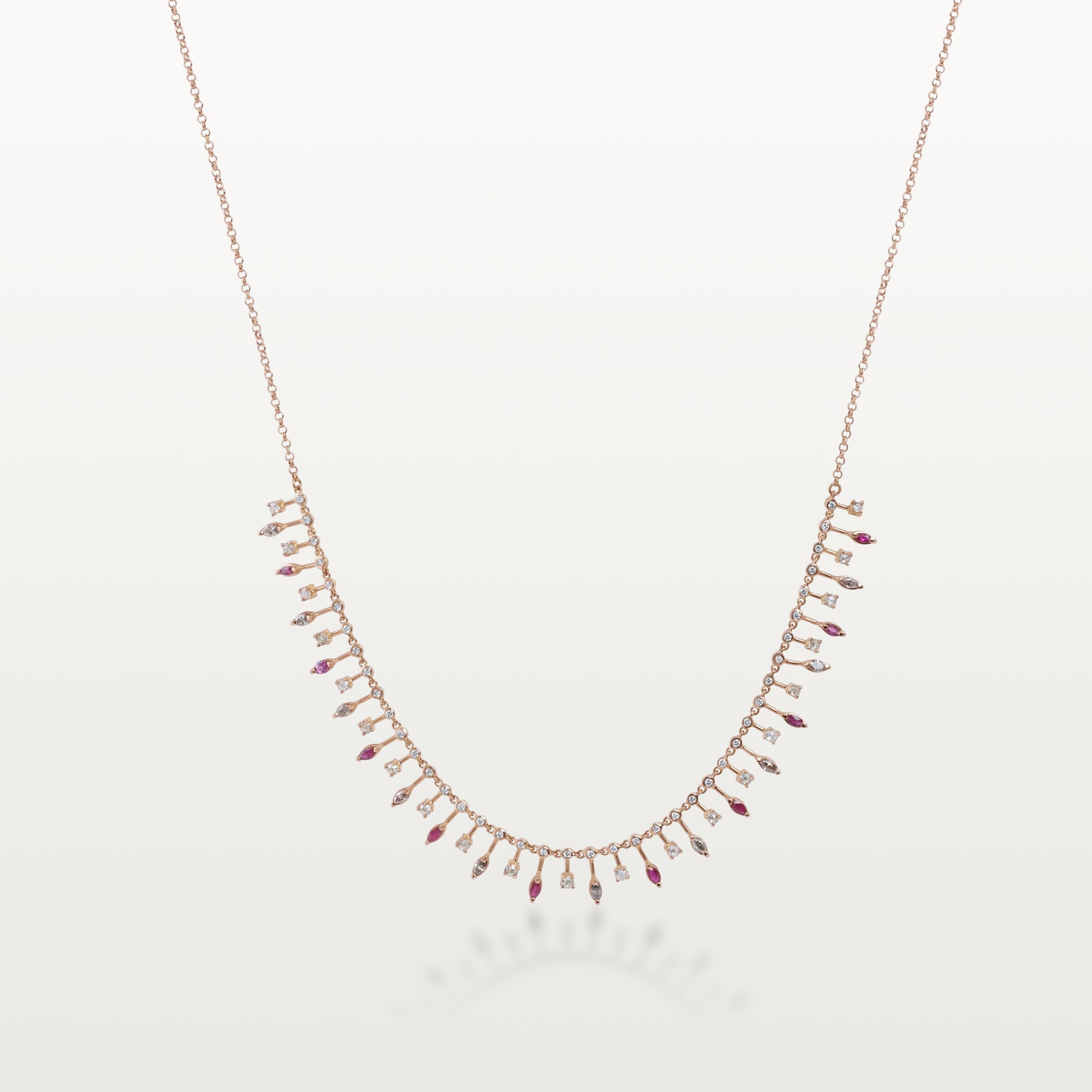 COLLIER A&MORE, FRANGE DE RUBIS ET DIAMANTS