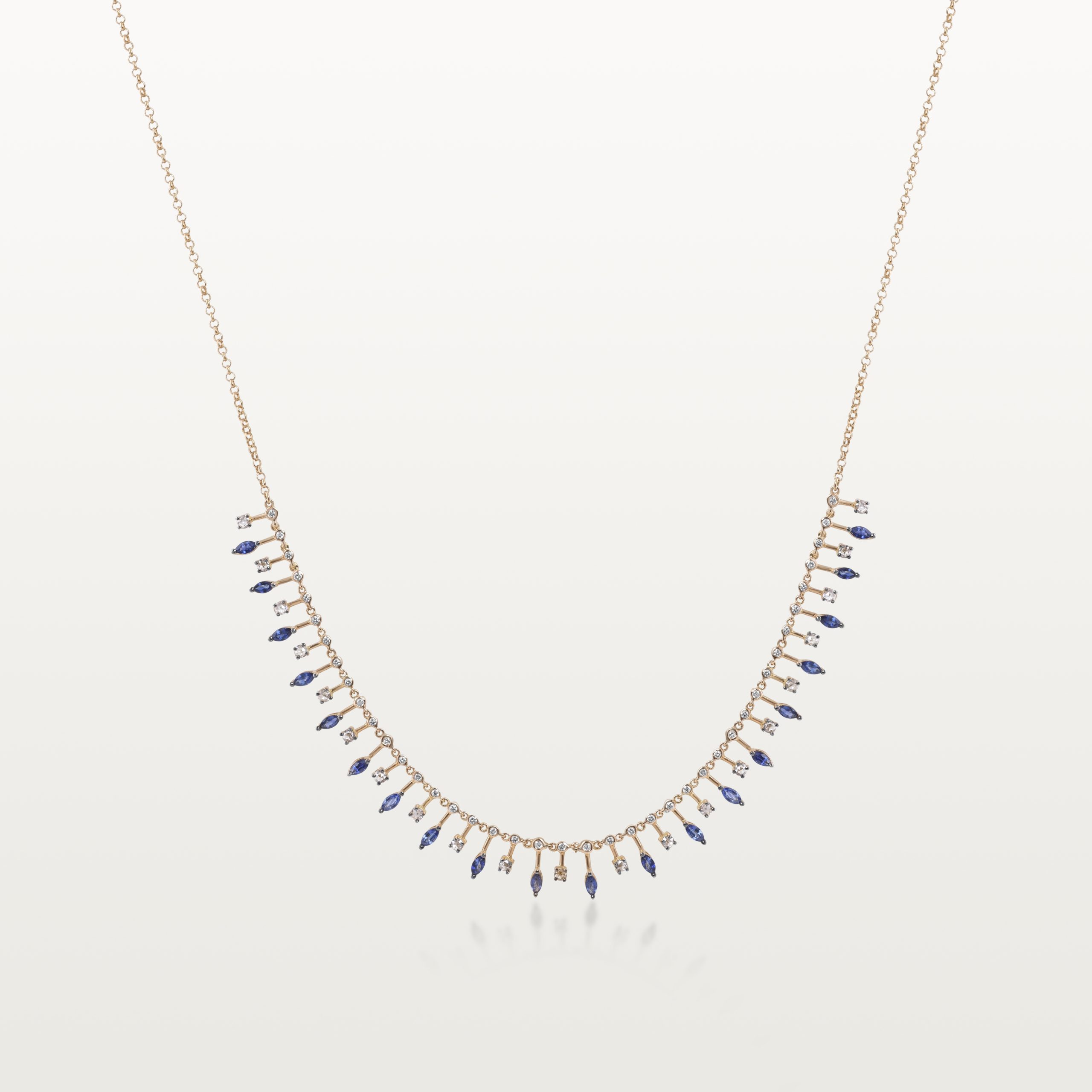 COLLIER A&MORE, FRANGE DE SAPHIRS ET DIAMANTS