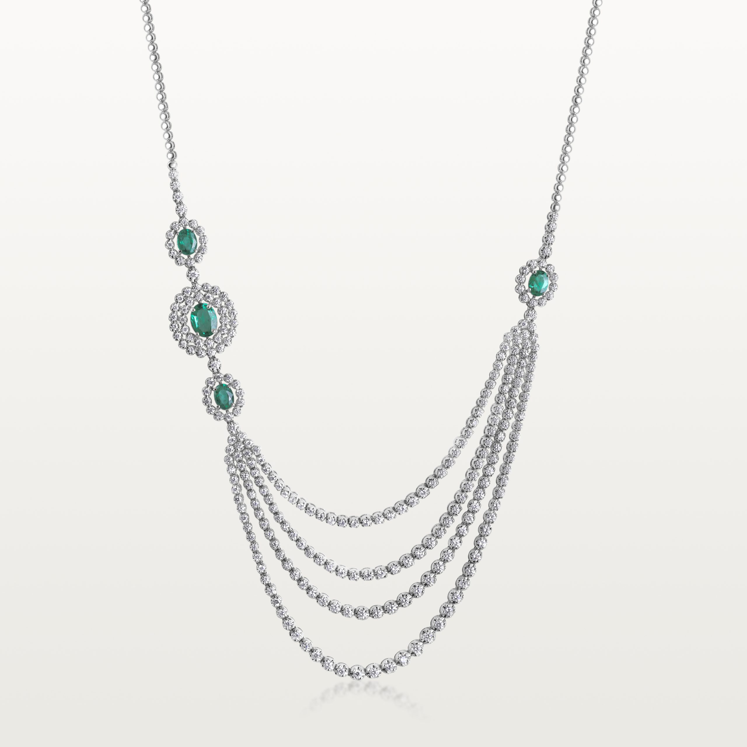 COLLIER LES IMPÉRIALES, RIVIÈRE À RANGS ET ÉMERAUDES