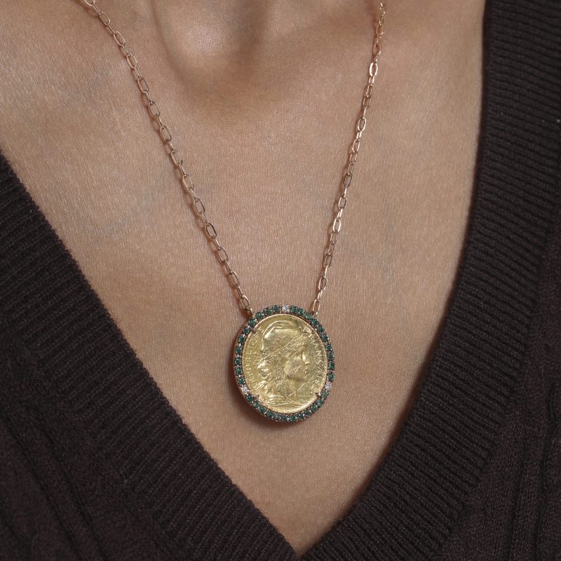 pendentif_louis_d’or_20francs_cerclé_d’éméraudes_diamants3-mon-louis