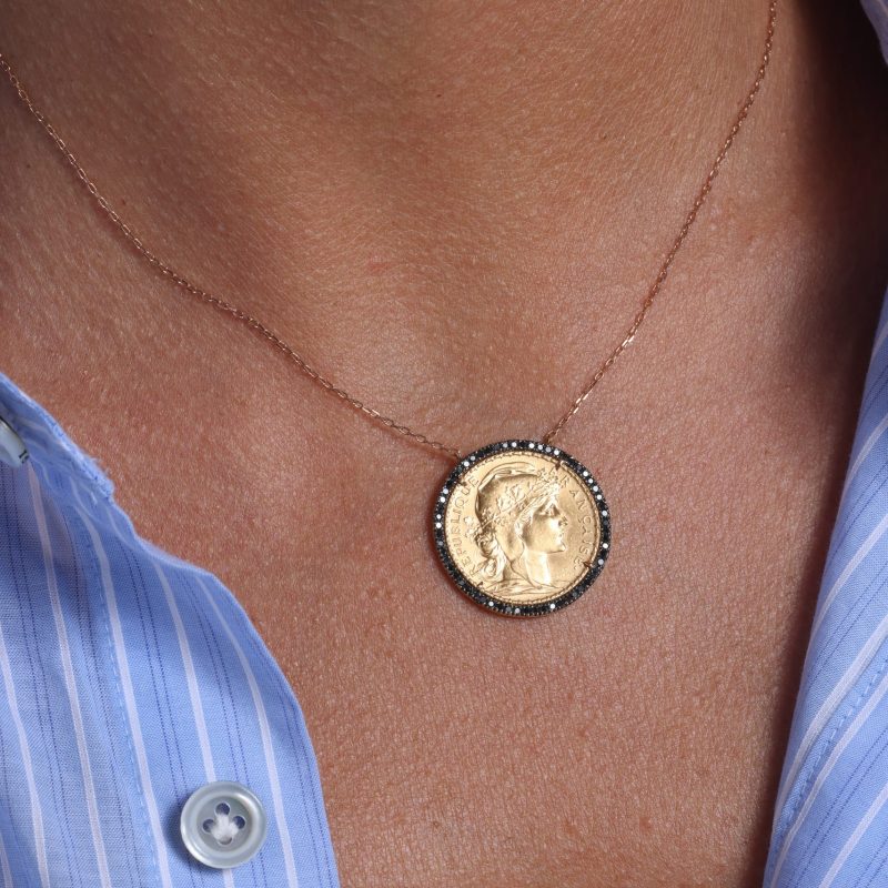 pendetif_louis_d’or_20francs_cerclé_diamants_noir-mon-louis