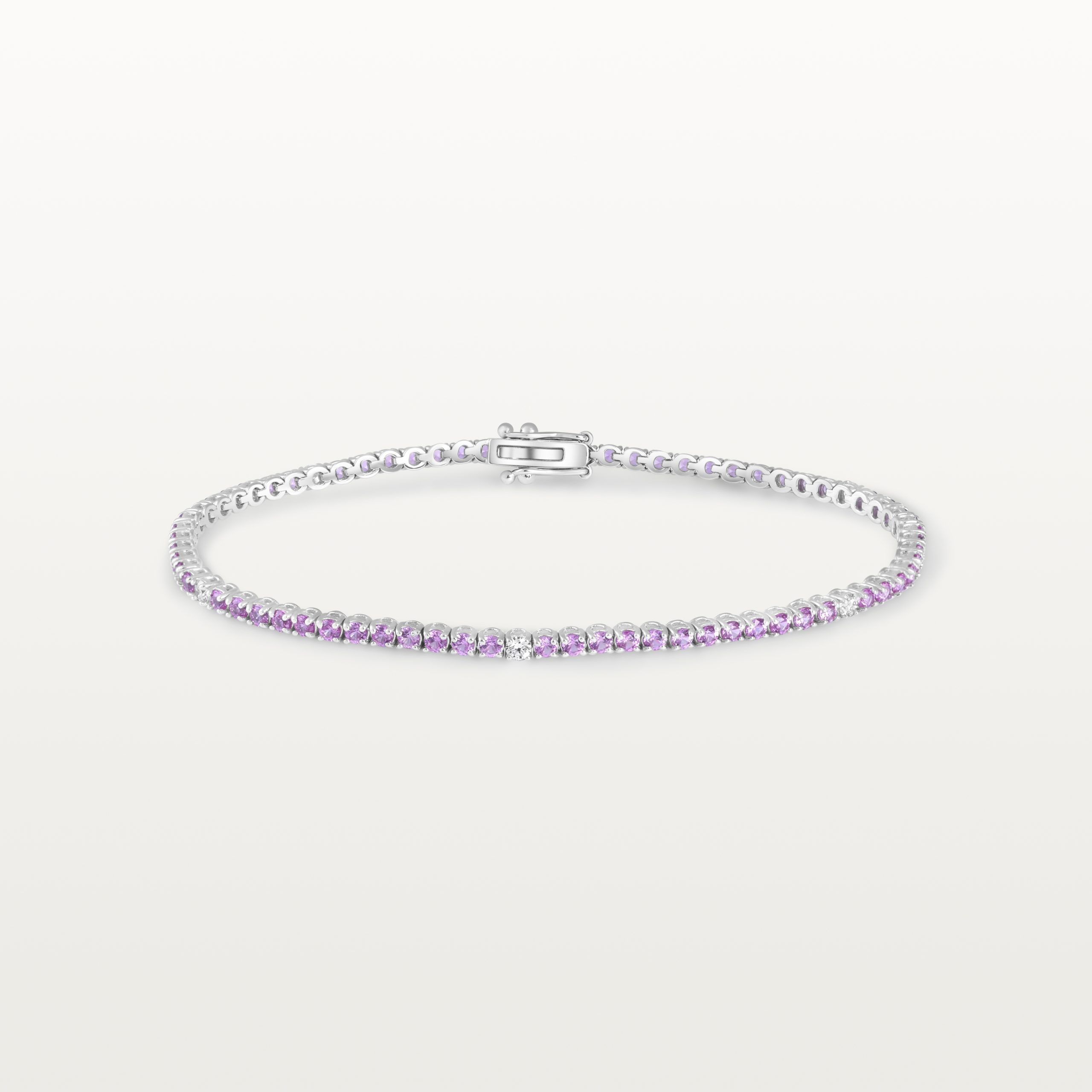 BRACELET TENNIS LES KLASSIQUES, DIAMANTS ROSES ET BLANCS ALTERNÉS