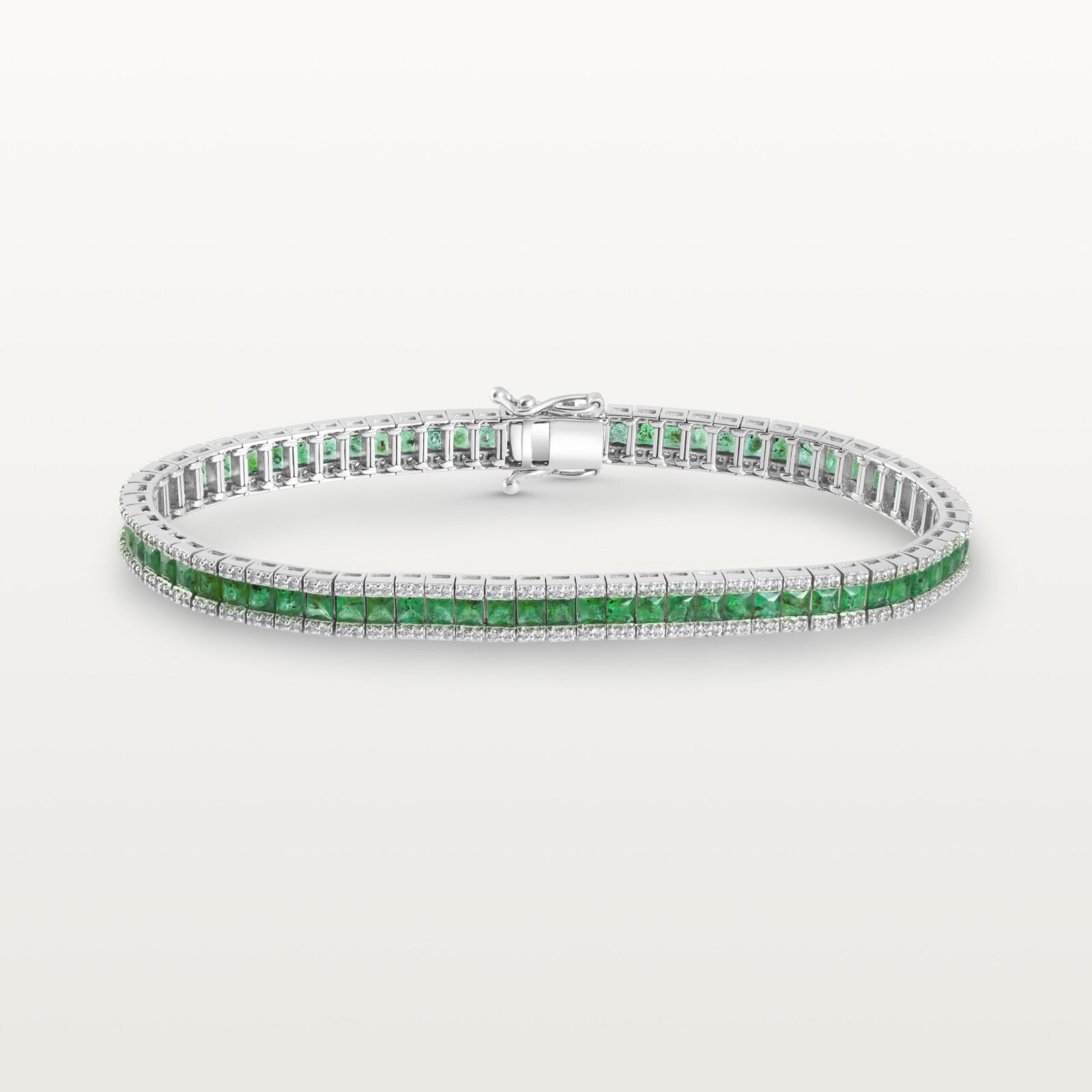 BRACELET TENNIS LES KLASSIQUES, ÉMERAUDES ET DIAMANTS
