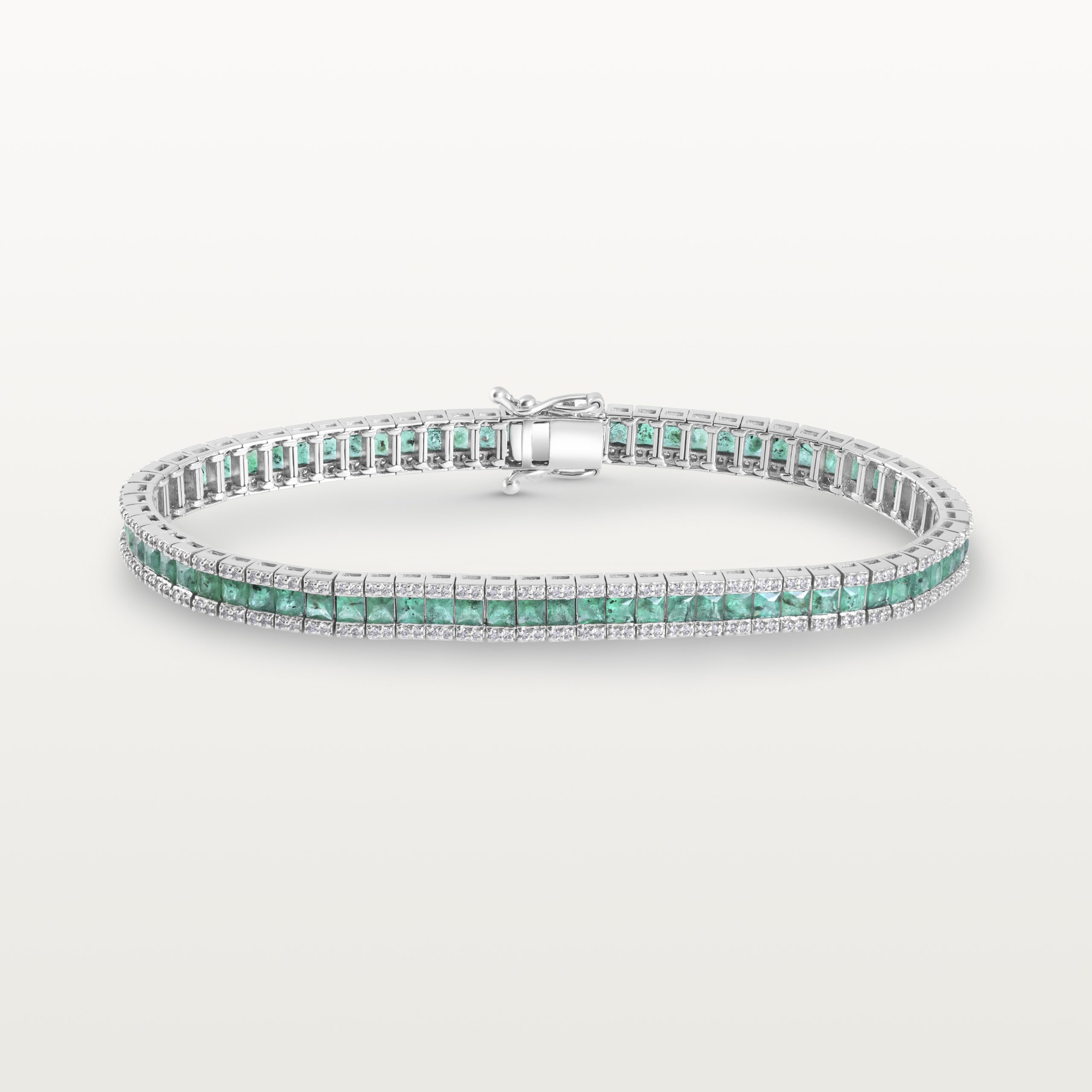 BRACELET TENNIS LES KLASSIQUES, ÉMERAUDES ET DIAMANTS