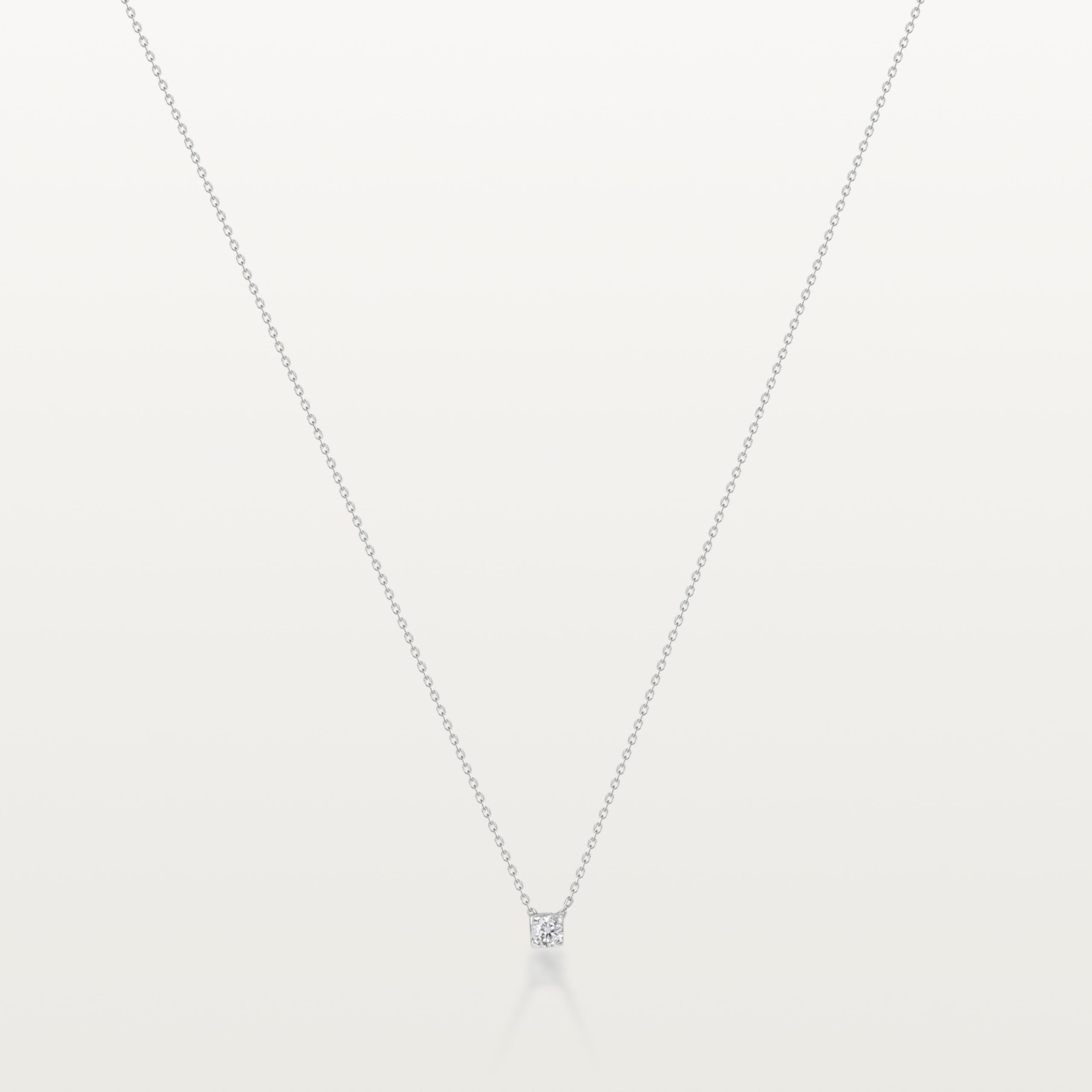 PIERRE AU COU LES KLASSIQUES, DIAMANT ROND SERTI 4 GRIFFES