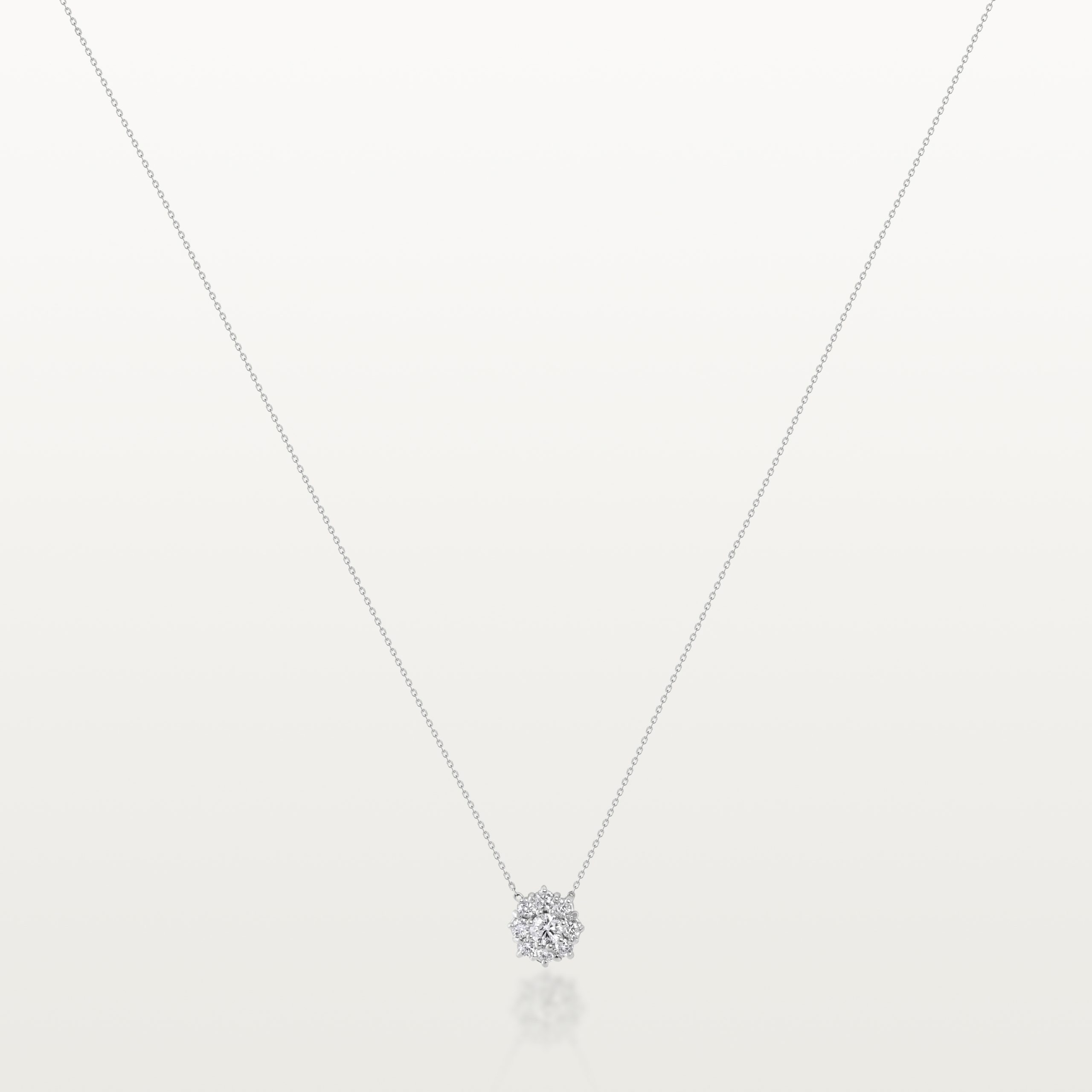 PIERRE AU COU LES KLASSIQUES, PENDENTIF FLEUR EN DIAMANTS