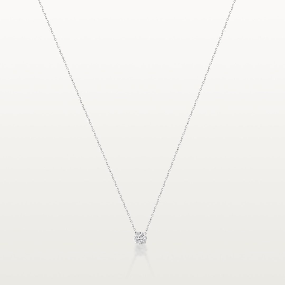 PIERRE AU COU LES KLASSIQUES, PENDENTIF SERTI ILLUSION